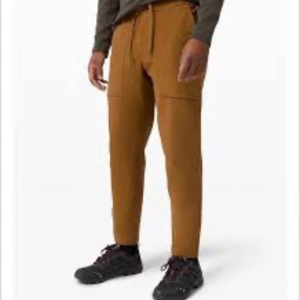 Lululemon Bowline Pant men's size M medium Utilitech *29 L brown stretch pockets
